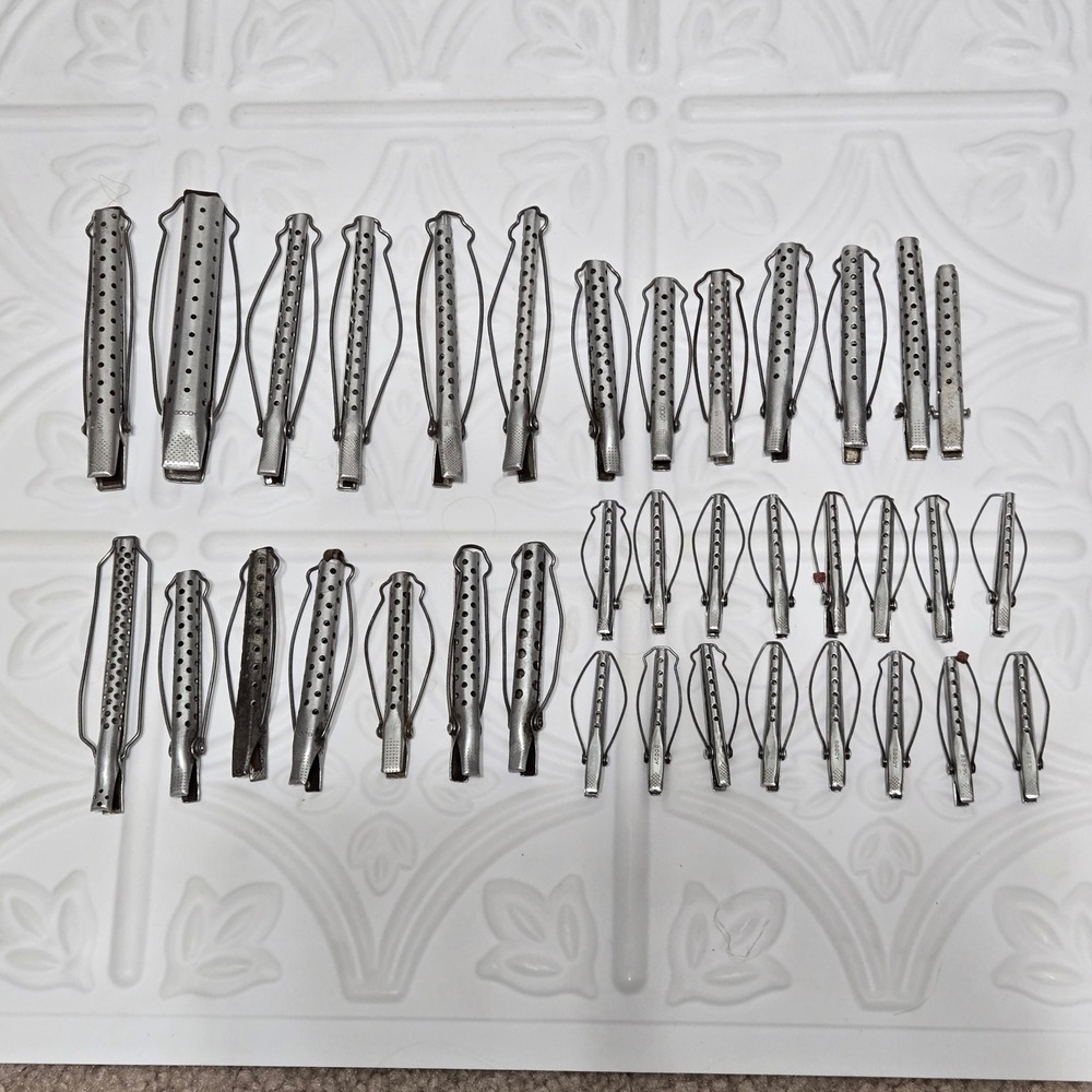 Vintage Goody Metal Perm Curler‎ Rods Lot of 36